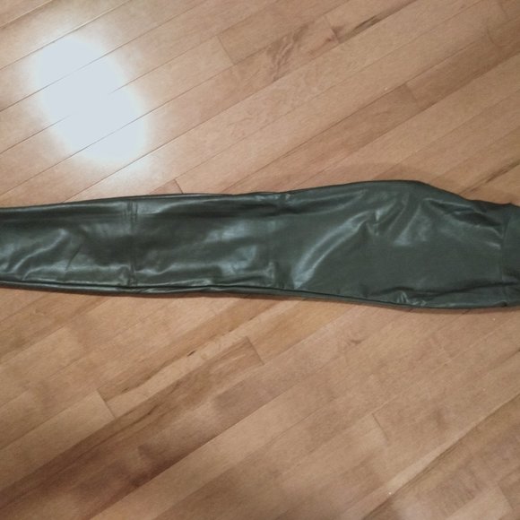 Green Leather Pants - Picture 2 of 5